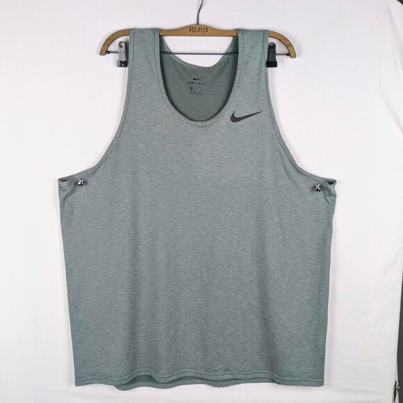 Nike Dri-FIT Women’s Tank – XXL Tall Heather Green Sleeveless Workout Top - Picture 5 of 5